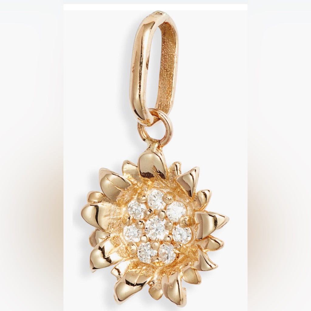 Hope Sunflower Pave Diamond Pendant